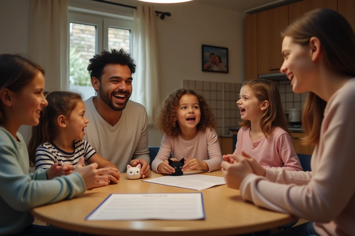 Adultes et enfants jouent autour d