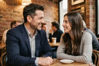 Yoann Riou et sa sœur jumelle partageant un moment complice dans un café parisien